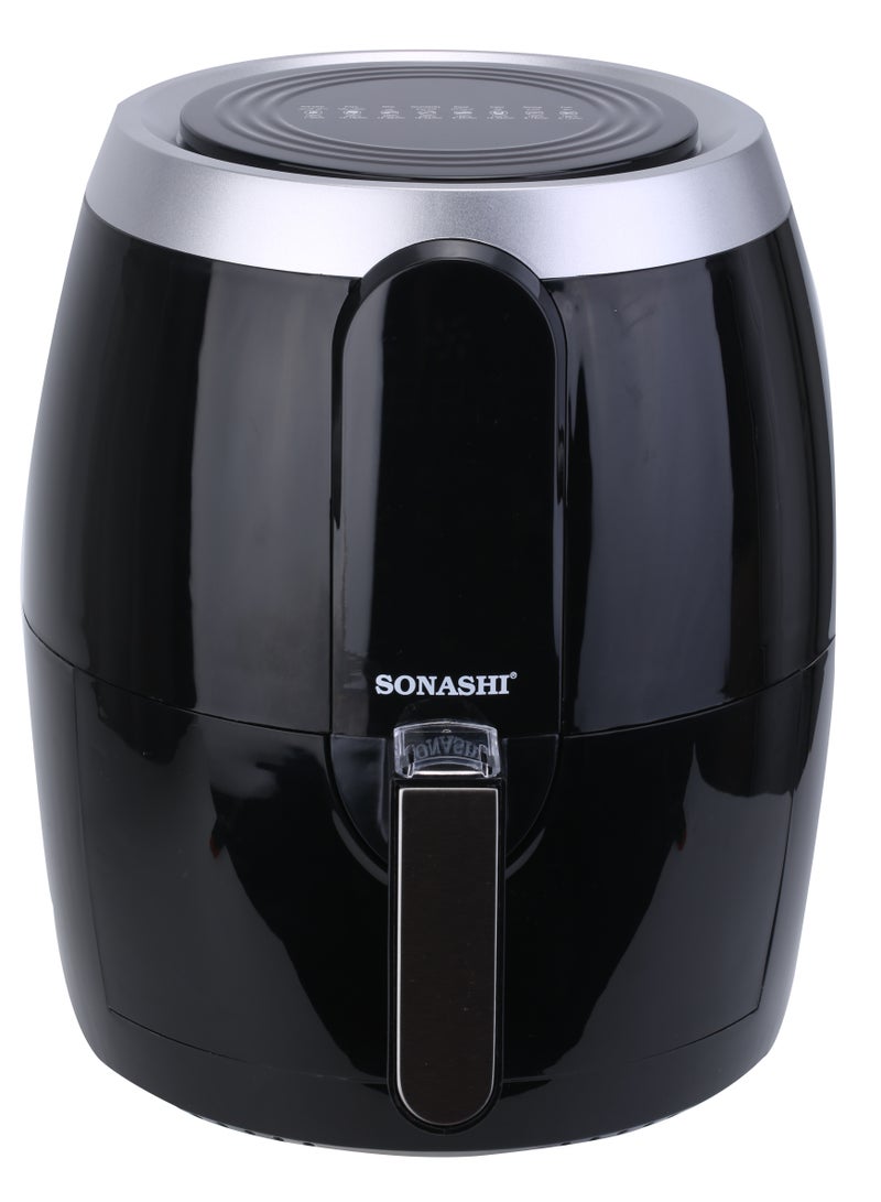 سوناشي - 3.5L Digital Air Fryer + 2 Slice Grill Maker + Turkish Coffee Maker | Air Fryer with 8 Auto-Cook Menu Functions, Griller with Non-Stick Plate and Cordless Base Coffee Maker | Bundle Offer SAF-350/SGT-853N/STCM-4972 1400 W SAF-350 + SGT-853N + STCM-4972 Black - Image 1