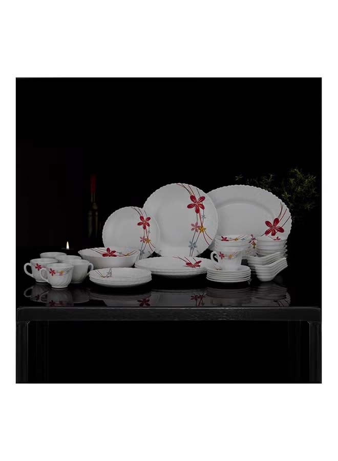 Royalford 50 Piece Opalware Dinner Set Assorted Design Light Weight Service For 6 White 10.33kg - Image 5