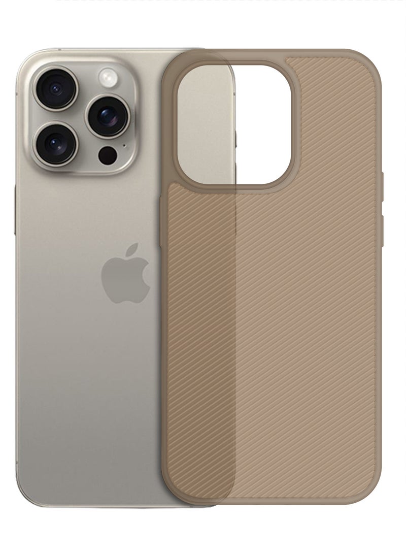 MARGOUN ( for iPhone 16 Pro Max ) Case Air Skin Line Design Back Cover Sturdy Durable Ultra-Thin Case Drop Protection Cover Clear Desert Titanium-1 - Image 1
