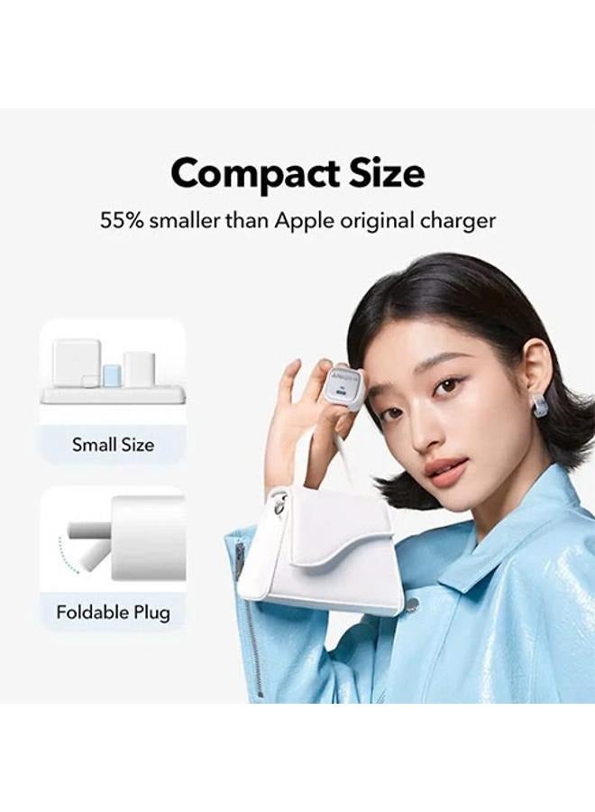 Anker - Zolo 20w -Nano III Fast Charger for iPhone 15-16 Series, PPS, PIQ 3.0, Foldable, 20w Pink - Image 1