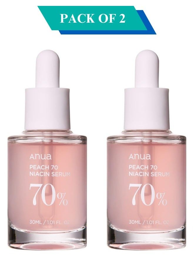 Anua Peach 70% Niacinamide Serum 30mlx2 (Pack of 2), Glow Booster Serum 60ml  - Image 1