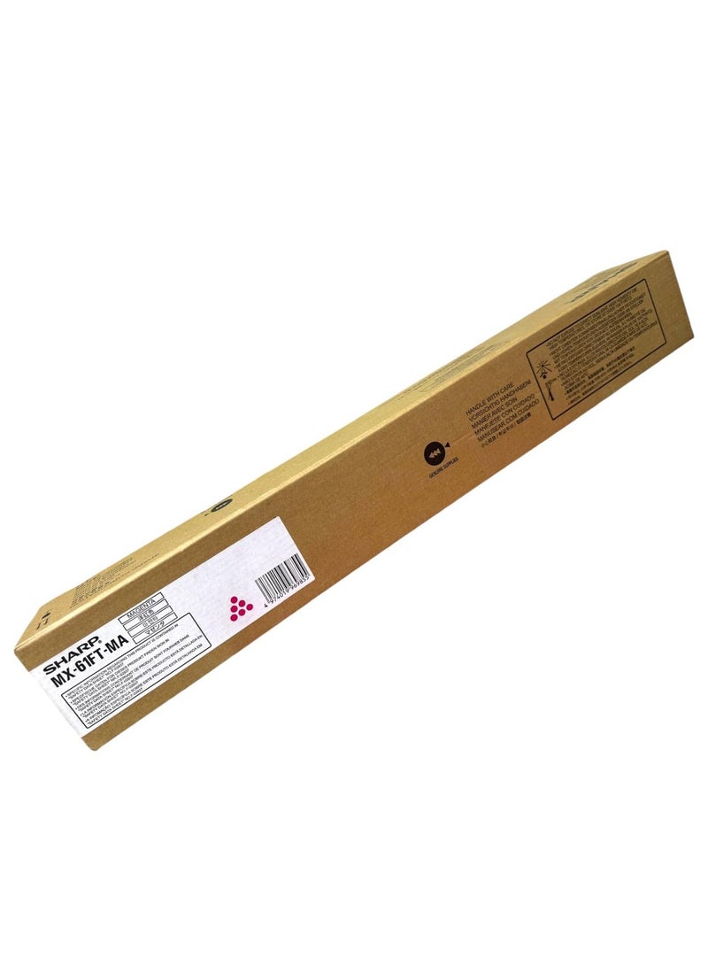 شارب Toner MX-61FT 24,000 Pages yield / MX 3060/2630N/2651/3050N/3050V | Magenta  - Image 1