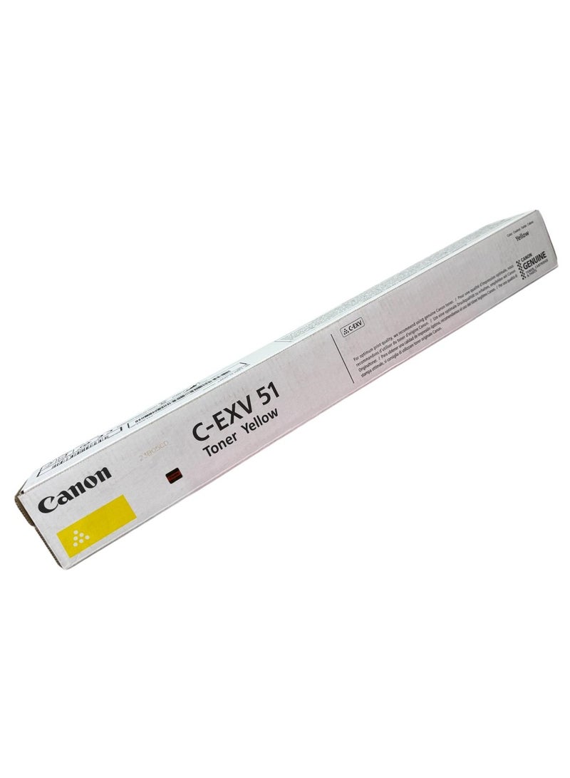 كانون Toner C-EXV 51 55,500 Pages yield / C5535/C5540/C5550/C5560 | Yellow - Image 1