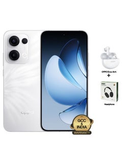 أوبو Reno13 AI Phone Dual SIM 5G 512GB 12GB RAM Plume White + Oppo Enco Air4 Buds + Headphones - Middle East Version  - Image 1