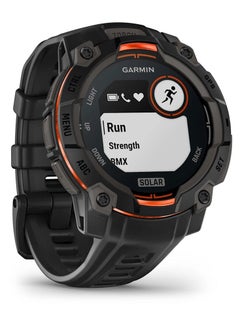 GARMIN Instinct 3 - 45MM - Solar Black with black band - Up to 28 days Unlimited with Solar Charging  - 1.1" Sunlight-visible, transflective memory-in-pixel (MIP), Power Glass, Heart Rate Monitor, All day stress monitor, Solar Charging, Super bright LED flashlight, iOS and Android compatible Black  - Image 3