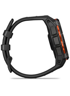 GARMIN Instinct 3 - 45MM - Solar Black with black band - Up to 28 days Unlimited with Solar Charging  - 1.1" Sunlight-visible, transflective memory-in-pixel (MIP), Power Glass, Heart Rate Monitor, All day stress monitor, Solar Charging, Super bright LED flashlight, iOS and Android compatible Black  - Image 4