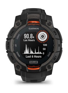 GARMIN Instinct 3 - 45MM - Solar Black with black band - Up to 28 days Unlimited with Solar Charging  - 1.1" Sunlight-visible, transflective memory-in-pixel (MIP), Power Glass, Heart Rate Monitor, All day stress monitor, Solar Charging, Super bright LED flashlight, iOS and Android compatible Black  - Image 2