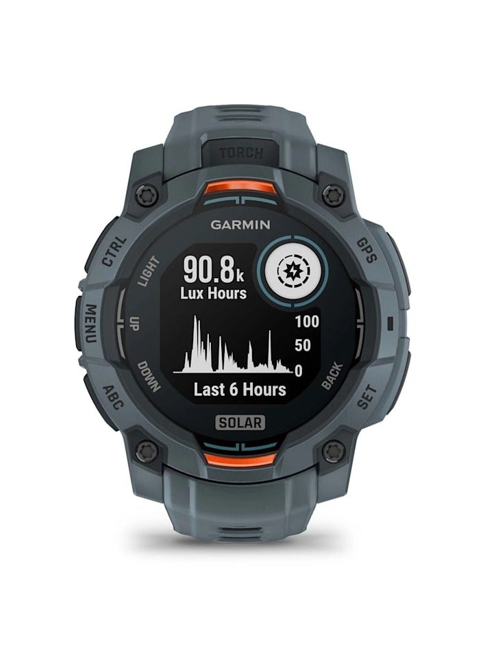 GARMIN - Instinct 3 Limited Edition - 45MM -  Solar Twilight with Twilight Band - Up to 28 days Unlimited with Solar Charging  - 1.1" Sunlight-visible, transflective memory-in-pixel (MIP), , Power Glass, Heart Rate Monitor, All day stress monitor, Solar Charging, Super bright LED flashlight, iOS and Android compatible Twilight - Image 1