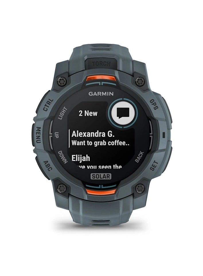 GARMIN - Instinct 3 Limited Edition - 45MM -  Solar Twilight with Twilight Band - Up to 28 days Unlimited with Solar Charging  - 1.1" Sunlight-visible, transflective memory-in-pixel (MIP), , Power Glass, Heart Rate Monitor, All day stress monitor, Solar Charging, Super bright LED flashlight, iOS and Android compatible Twilight - Image 1