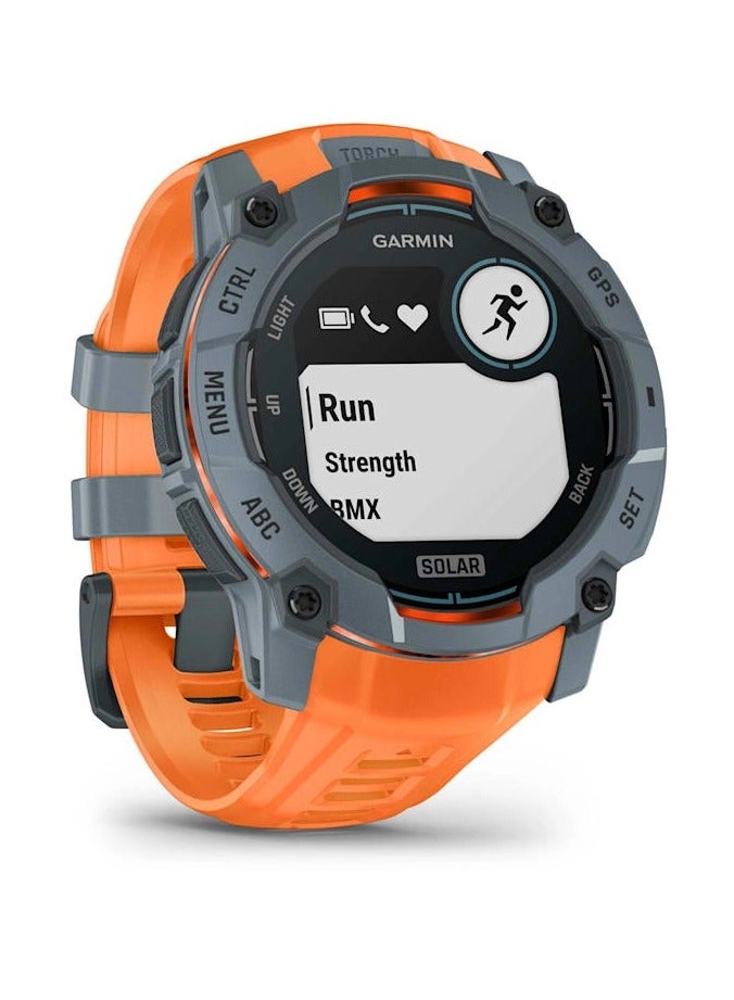 GARMIN - Instinct 3 Limited Edition Solar - 50MM -  Twilight with Solstice Band - Up to 40 days Unlimited with solar  - 1.1" Sunlight-visible, transflective memory-in-pixel (MIP), Power Glass, Heart Rate Monitor, All day stress monitor, Solar charging, Super bright LED flashlight, iOS and Android compatible Twilight - Image 1