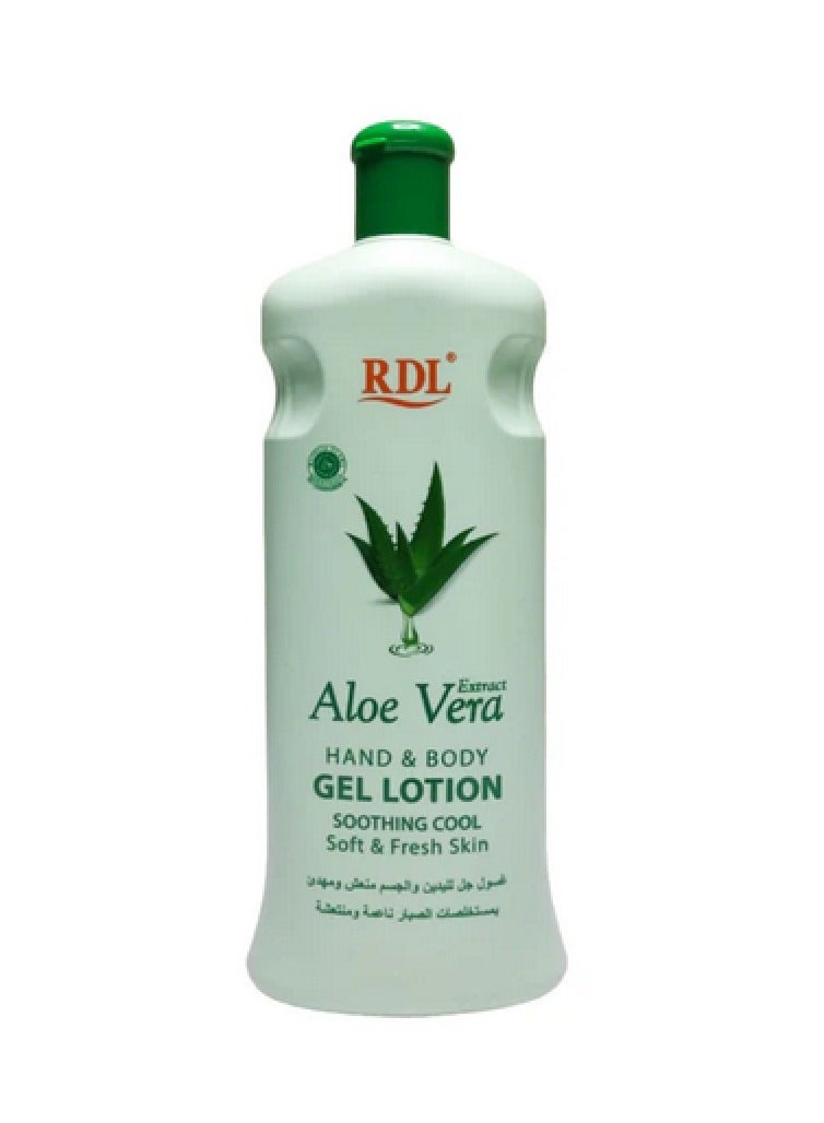 ار دي ال Aloe Vera Hand & Body Gel Lotion Soothing Cool Soft & Fresh Skin 600ml  - Image 1