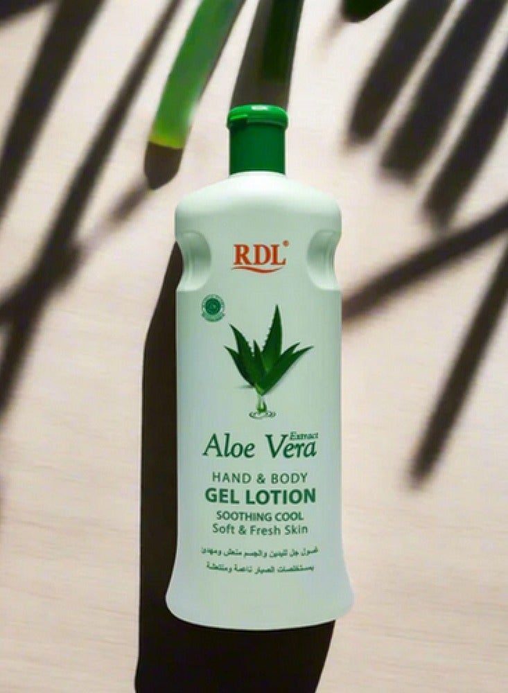 ار دي ال Aloe Vera Hand & Body Gel Lotion Soothing Cool Soft & Fresh Skin 600ml  - Image 3