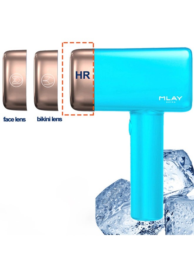 MLAY Updated T14 IPL Laser Painless Hair Removal Device With Bikini And Face Lamp 3, Cold Compress, 5-Levels, 500000 Pulses Sky Blue - Image 1