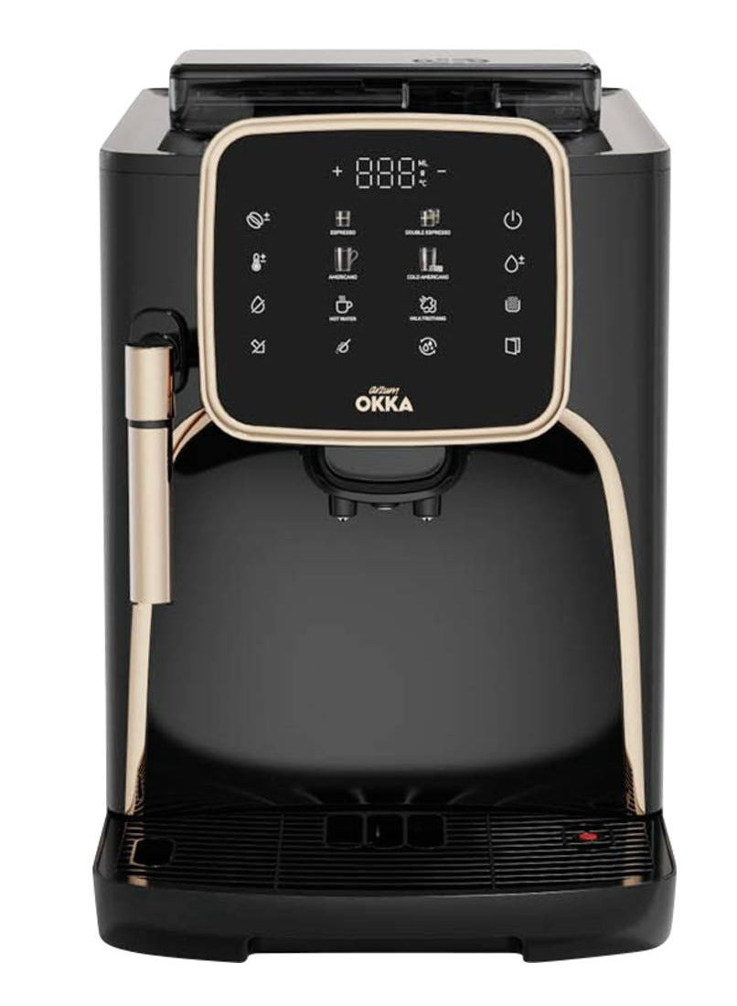 أرزوم Okka Espresso Pro fully Automatic Espresso Machine,1.8L Water Capacity, Double Espresso, Americano, Cold Americano, Powdered Coffee, Milk Foam, 1 year Manufacturing warranty 1.8 L 1450 W OK0030-04 Copper 