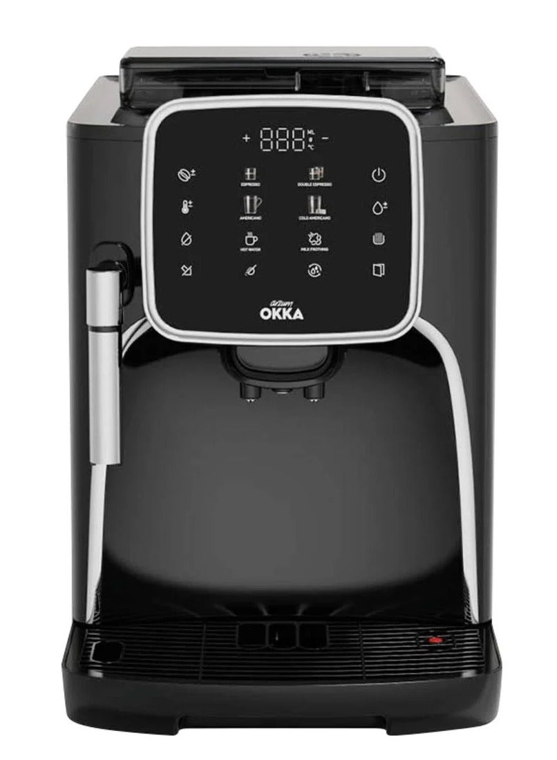 أرزوم Okka Espresso Pro M fully Automatic Espresso Machine,1.8L Water Capacity, Double Espresso,Americano, Cold Americano, Cappuccino, Latte Macchiato, Milk Foam,1 year Manufacturing warranty 1.8 kg 1450 W OK0028-05 Copper 