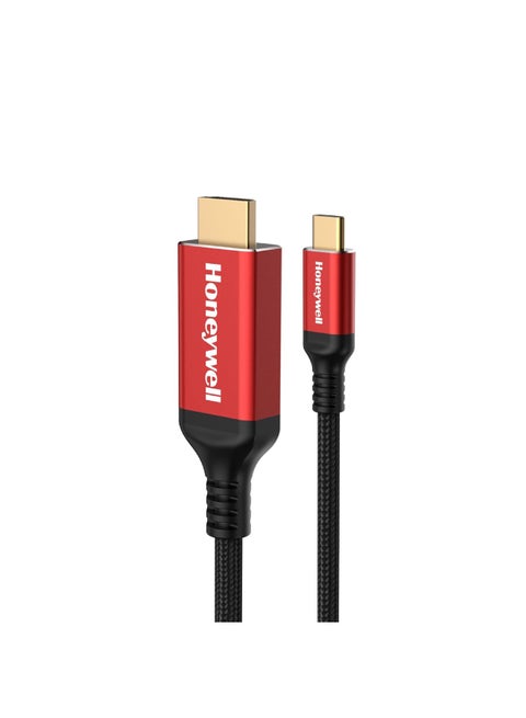 Type C to 2.0 HDMI Cable, 4Kx2K@60Hz UHD Resolution, 1 Mtr, 18GBPS Transmission Speed, High-Speed, Male to Male, Compatible with TV, Laptop, Type-C Smartphone, Projector, etc Red -Type C to HDMI