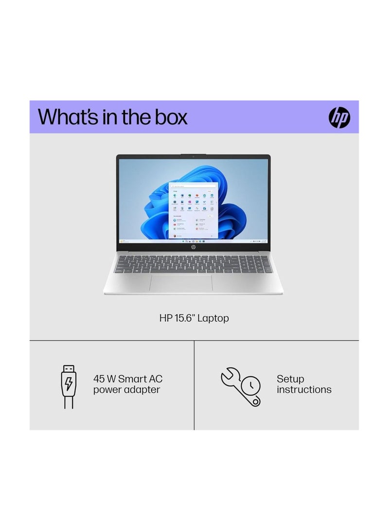 HP - (2023) Laptop With 15.6-Inch FHD Display, Core i5-1334U Processor/8GB RAM/512GB SSD/Intel Iris Xe Graphics/Windows 11 Home English Silver - Image 1