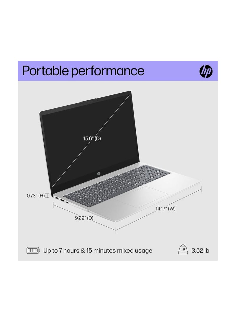 HP - (2023) Laptop With 15.6-Inch FHD Display, Core i5-1334U Processor/8GB RAM/512GB SSD/Intel Iris Xe Graphics/Windows 11 Home English Silver - Image 1