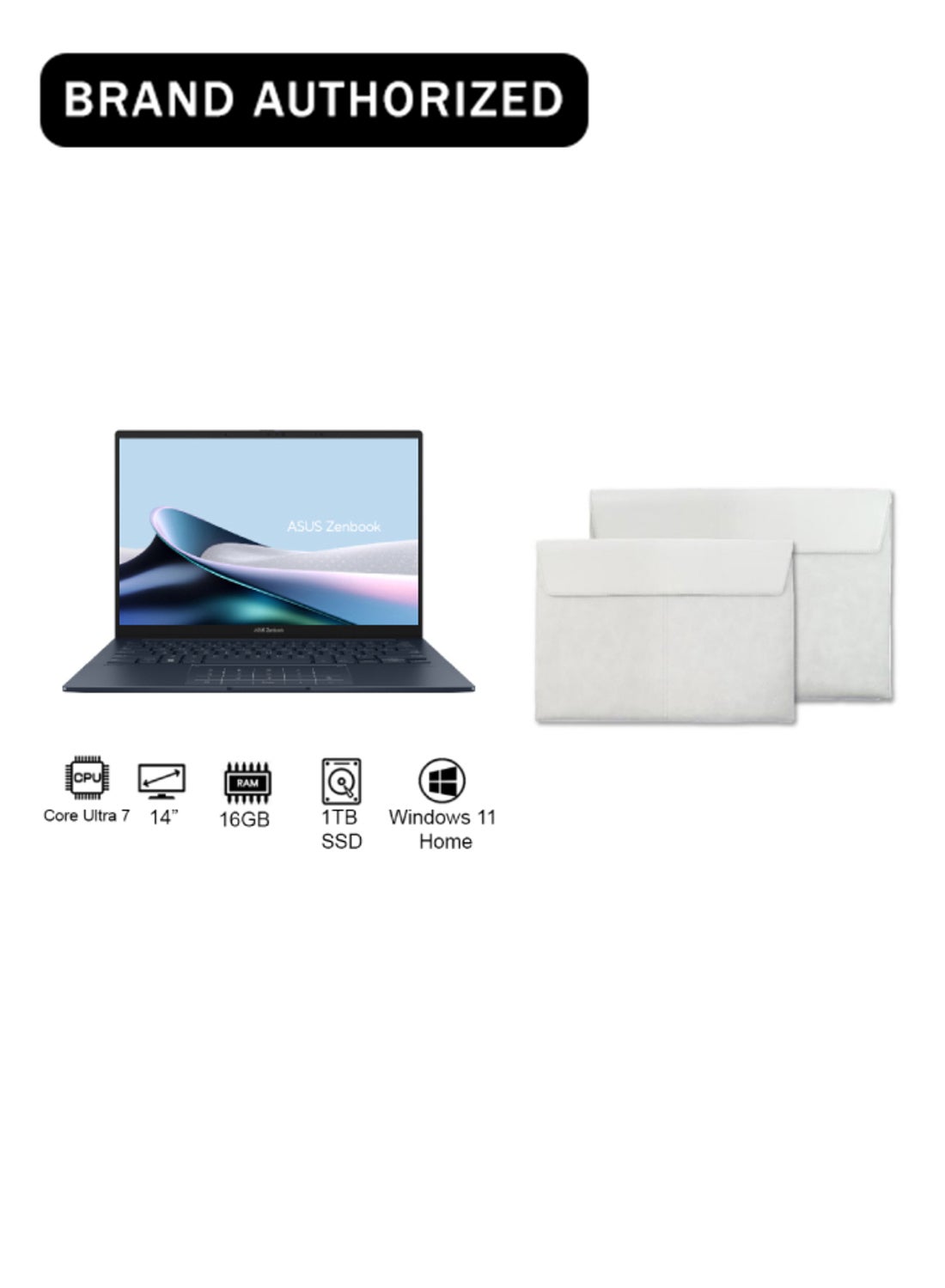 Asus Zenbook 14 OLED UX3405MA-PP009WS Intel Core Ultra 9-185H 1TB SSD 16GB Ram Intel Arc Graphics 14" Inch 3K  Win.11 - Ponder Blue