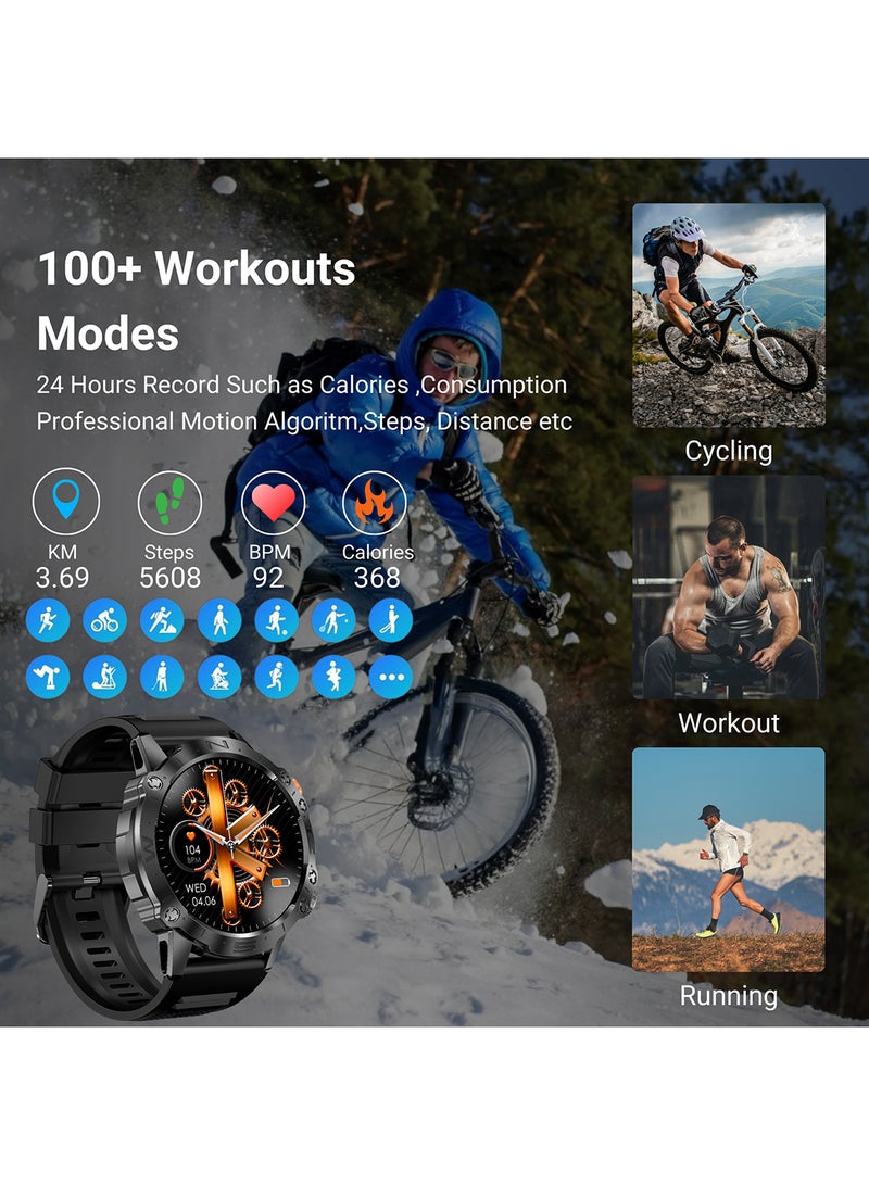 ArmFit - Dome Smartwatch For Men, AMOLED Always On Display Bluetooth Calling Waterproof Fitness Watches Compatible With Android iOS Black - Image 1