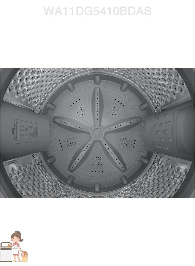 سامسونج Samsung Top Load Washing Machine, 11KG, Grey- WA11DG5410BDAS 11 kg WA11DG5410BDAS SILVER  - Image 3