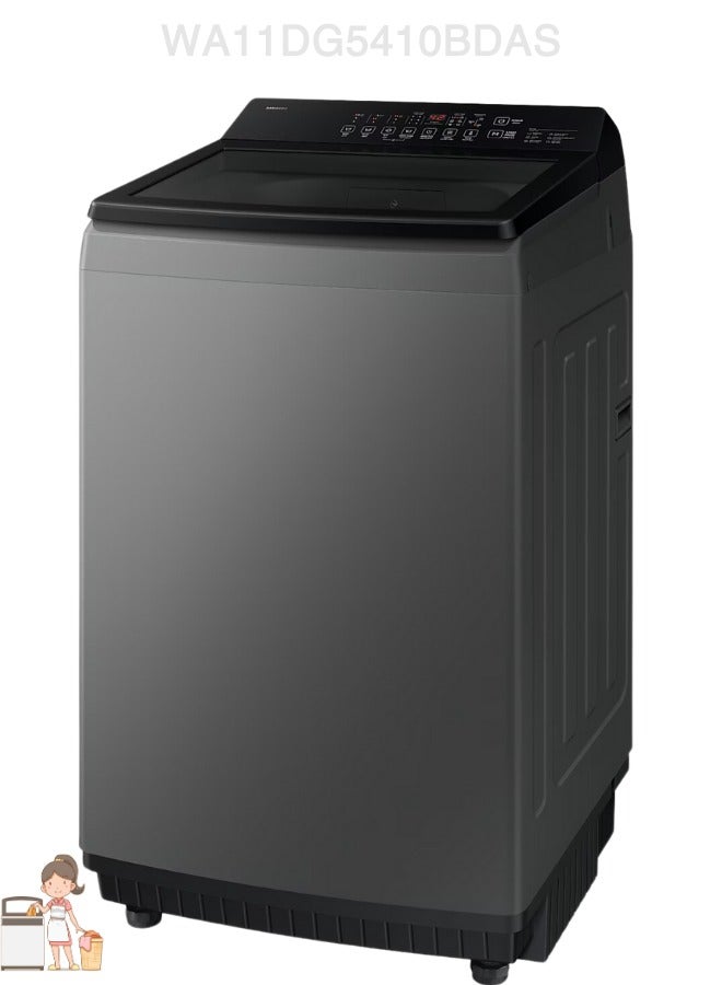 سامسونج Samsung Top Load Washing Machine, 11KG, Grey- WA11DG5410BDAS 11 kg WA11DG5410BDAS SILVER  - Image 2
