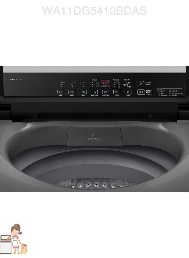 سامسونج Samsung Top Load Washing Machine, 11KG, Grey- WA11DG5410BDAS 11 kg WA11DG5410BDAS SILVER  - Image 4