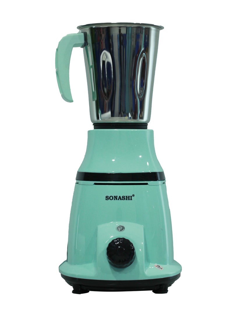 سوناشي 2-in-1 Mixer Grinder with Powerful Copper Motor - 3 Speed Control with Overheat Protection | 2 Stainless Steel Jars for Wet/Dry Grinding Liquidizing with Durable Lids 1.75 L 550 W SB-196 Green  - Image 2