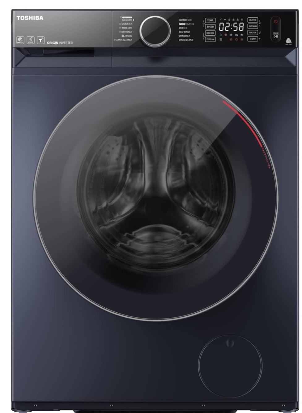 Toshiba Front Loading Washing Machine, Origin Inverter Ultra Fine Bubbles, The Great Waves, Steam, Wi-Fi 10.5 Kg Washer + 7 Kg Dryer - TWD-BM115GF4EG(MK) Morandy Grey