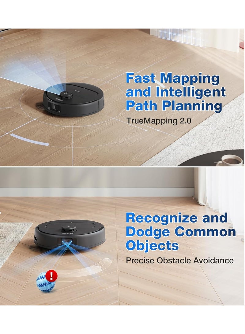 ecovacs - 30 Pro Omni Robot Vacuum Cleaner with Station, Robot Vacuum Cleaner 10000Pa, Hot Water Cleaning and Drying, ZeroTangle 2.0 Brush, 9 mm Skid Lifting, Automatic Emptying 3.5 L 60 W YDLX11-1 Black - Image 1