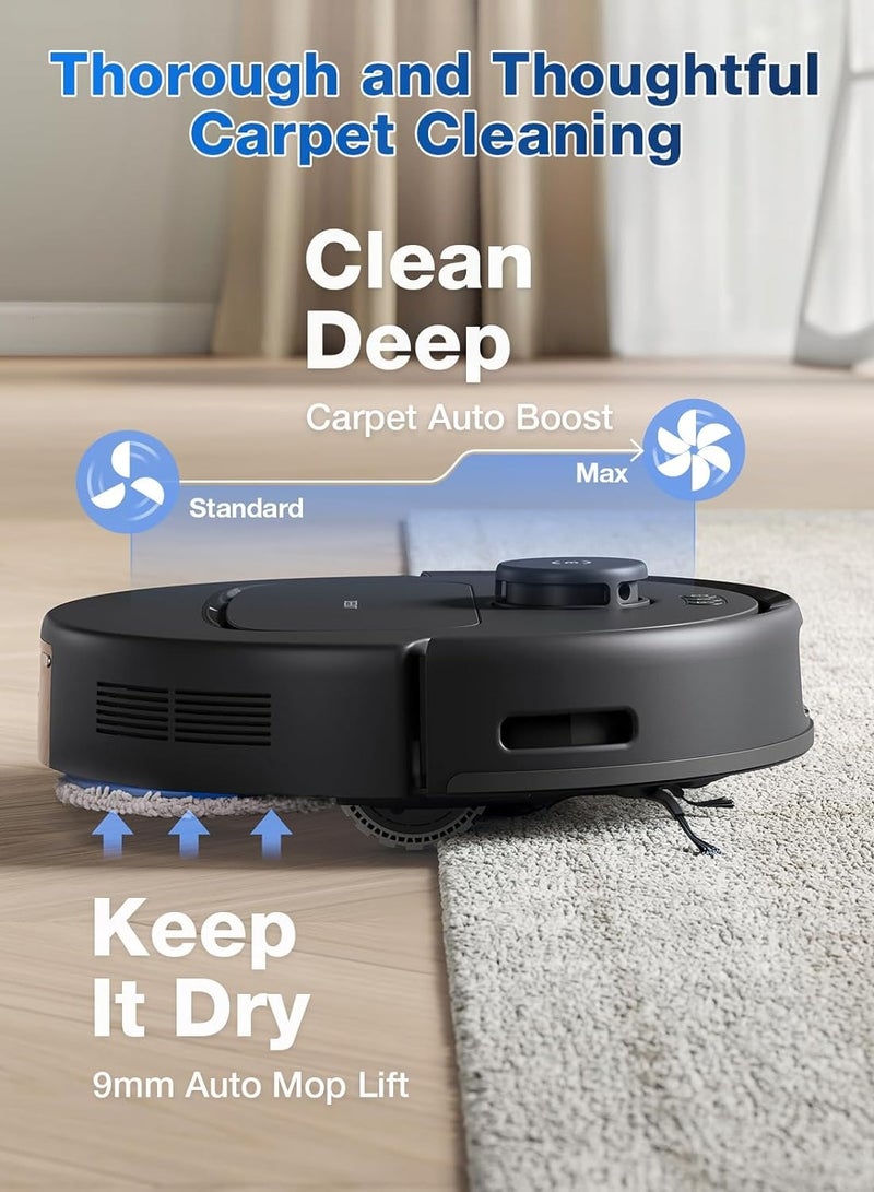 ecovacs - 30 Pro Omni Robot Vacuum Cleaner with Station, Robot Vacuum Cleaner 10000Pa, Hot Water Cleaning and Drying, ZeroTangle 2.0 Brush, 9 mm Skid Lifting, Automatic Emptying 3.5 L 60 W YDLX11-1 Black - Image 1