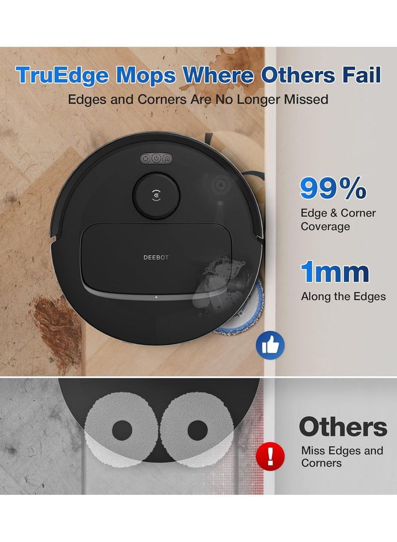 ecovacs - 30 Pro Omni Robot Vacuum Cleaner with Station, Robot Vacuum Cleaner 10000Pa, Hot Water Cleaning and Drying, ZeroTangle 2.0 Brush, 9 mm Skid Lifting, Automatic Emptying 3.5 L 60 W YDLX11-1 Black - Image 1