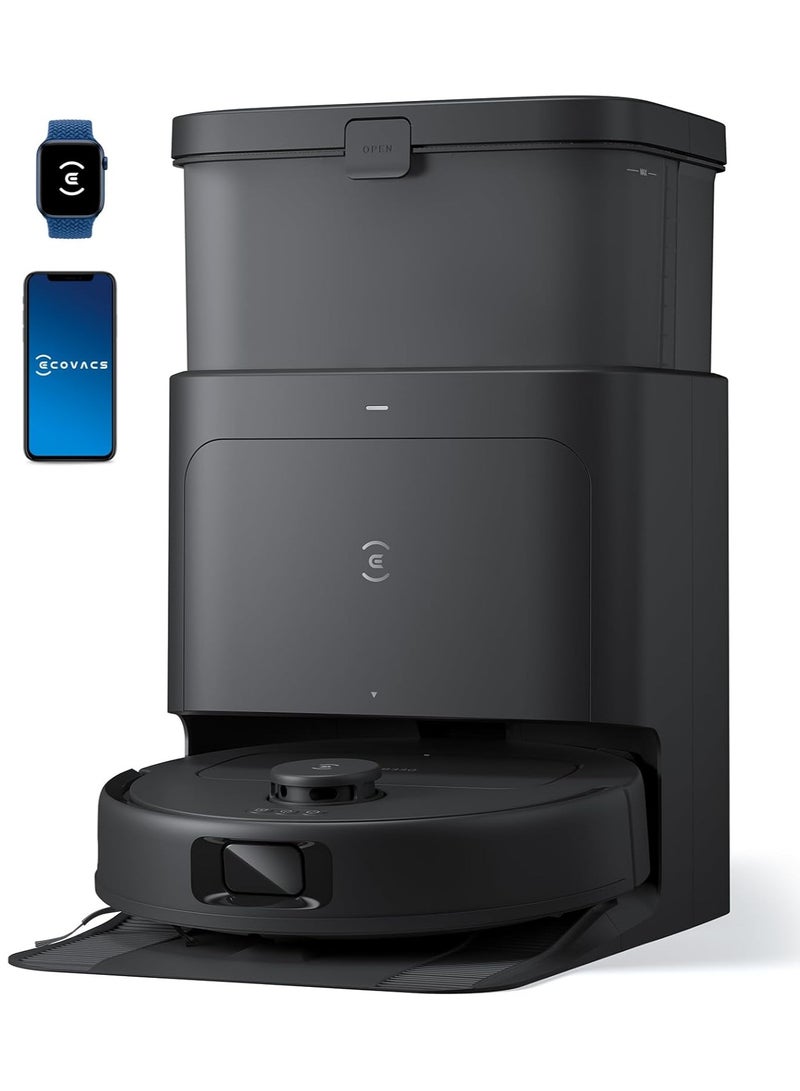 ecovacs - 30 Pro Omni Robot Vacuum Cleaner with Station, Robot Vacuum Cleaner 10000Pa, Hot Water Cleaning and Drying, ZeroTangle 2.0 Brush, 9 mm Skid Lifting, Automatic Emptying 3.5 L 60 W YDLX11-1 Black - Image 1