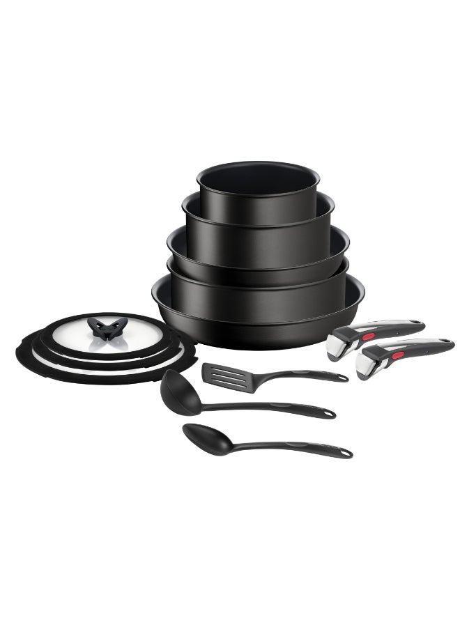 TEFAL Ingenio Unlimited On | 13-Piece Cookware Set | Stackable | Non-stick Coating | Removable Handle | Induction | Made in France | 2 Years Warranty | L3959343 Black - Image 1