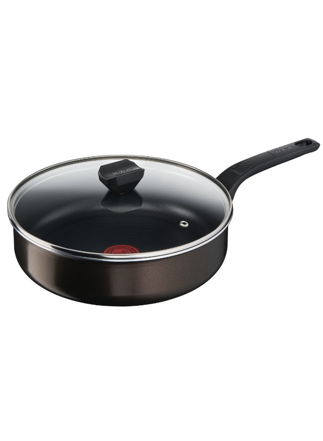 TEFAL EASY COOK AND CLEAN | Sautepan 26 cm |  easy clean | non stick coating | thermo signal | heat indicator | diffusion base | healthy | safe cookware | Made in France | 2 Years Warranty |  B5543302 Black - Black Coffee Ultra - Image 1