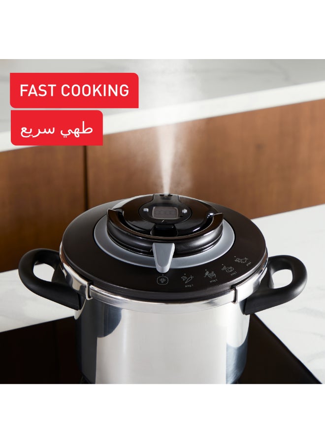 تيفال كليبسو+ شيف 10 لتر | قدر ضغط | 4 برامج للطهي | طهي سريع | غطاء بيد واحدة | صنع في فرنسا | ضمان 2 سنوات | P4551531 10 Lلترات - Image 4