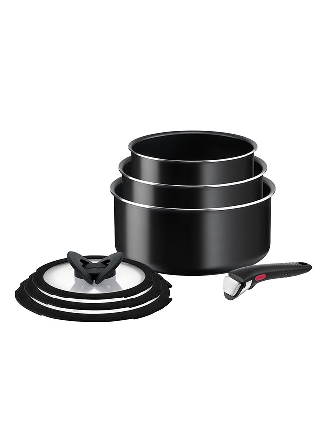Tefal - TEFAL Ingenio Unlimited On | 7-Piece Cookware Set | Stackable | Non-stick Coating | Removable Handle | Induction | Made in France | 2 Years Warranty | L1599602 Black - Image 1
