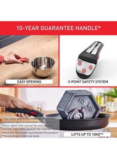 Tefal TEFAL Ingenio Unlimited On | 7-Piece Cookware Set | Stackable | Non-stick Coating | Removable Handle | Induction | Made in France | 2 Years Warranty | L1599602 Black  - Image 4