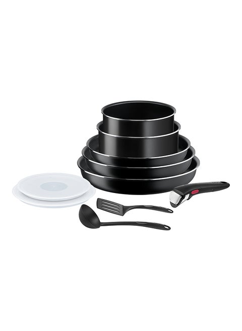 TEFAL Ingenio Unlimited On | 10-Piece Cookware Set | Stackable | Non-stick Coating | Removable Handle | Induction | Made in France | 2 Years Warranty | L1599902 Black