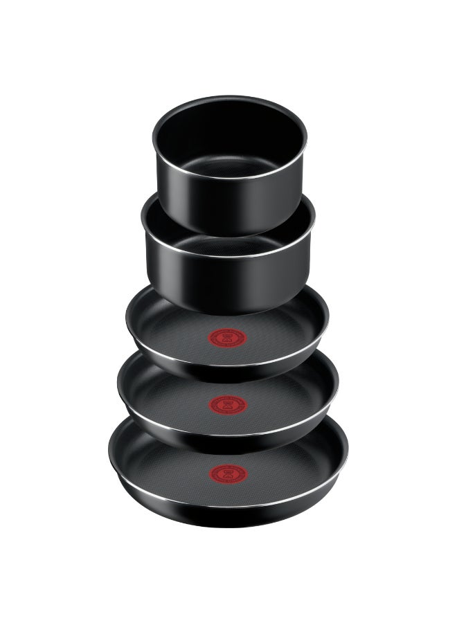 TEFAL Ingenio Unlimited On | 10-Piece Cookware Set | Stackable | Non-stick Coating | Removable Handle | Induction | Made in France | 2 Years Warranty | L1599902 Black - Image 2