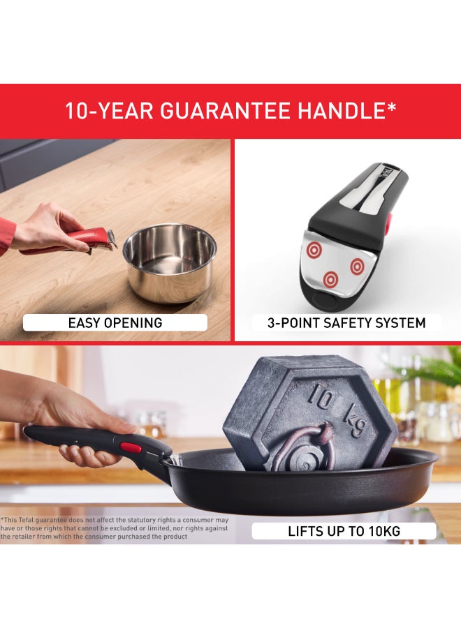 TEFAL Ingenio Unlimited On | 10-Piece Cookware Set | Stackable | Non-stick Coating | Removable Handle | Induction | Made in France | 2 Years Warranty | L1599902 Black - Image 5