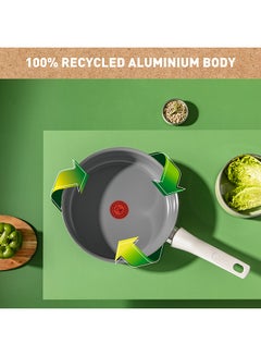 Tefal TEFAL Renew, On | Sautepan 24 cm | Ceramic Non-Stick Coating | 100% recycled aluminium body | Healthy Cooking | Thermo-Signal™ | Made in France | 2 Years Warranty | C4273232 Grey - Hippo Iron  - Image 4