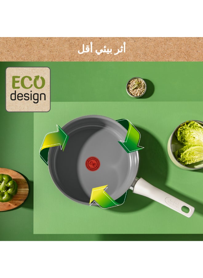 تيفال رينو، أون | قدر ساوتيه 24 سم | طلاء غير لاصق سيراميكي | هيكل من الألمنيوم المعاد تدويره 100% | طهي صحي | إشارة حرارية™ | صنع في فرنسا | ضمان 2 سنوات | C4273232 - Image 5