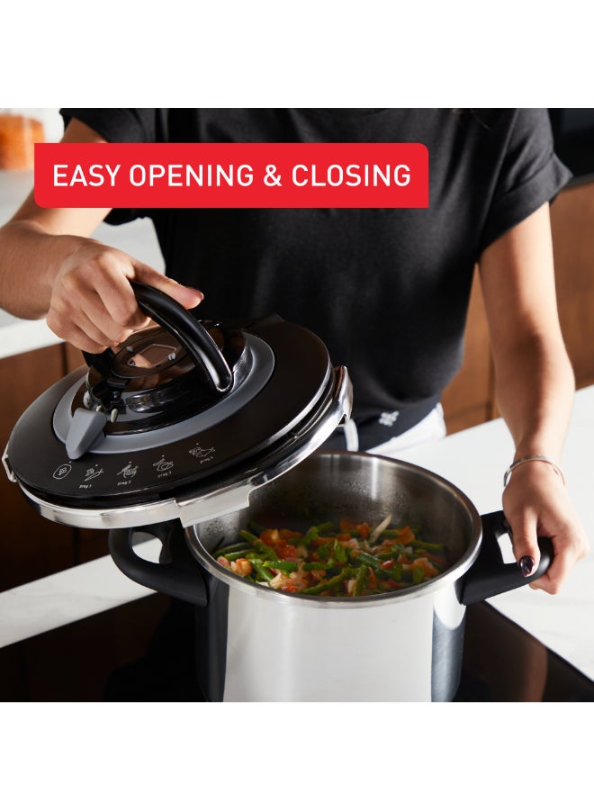 تيفال كليبسو+ شيف 6 لتر | قدر ضغط | 4 برامج للطهي | طهي سريع | غطاء بيد واحدة | صنع في فرنسا | ضمان 2 سنوات | P4550731 - Image 5