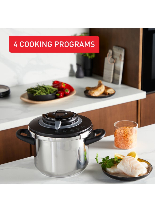 تيفال كليبسو+ شيف 6 لتر | قدر ضغط | 4 برامج للطهي | طهي سريع | غطاء بيد واحدة | صنع في فرنسا | ضمان 2 سنوات | P4550731 - Image 3