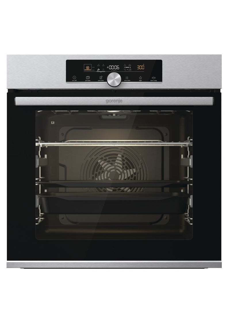 Gorenje Electric oven 60 cm, stainless steel color, 77 liters, Homemade, Defrost, Gentle Close door hinge, Air Fry, Double illumination, BOS6747A01X BOS6747A01X silver - Image 1