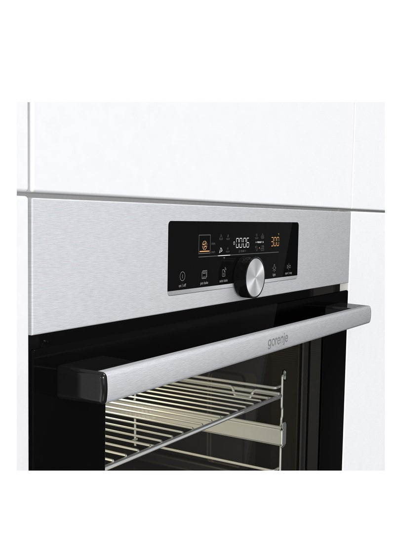 Gorenje Electric oven 60 cm, stainless steel color, 77 liters, Homemade, Defrost, Gentle Close door hinge, Air Fry, Double illumination, BOS6747A01X BOS6747A01X silver - Image 3