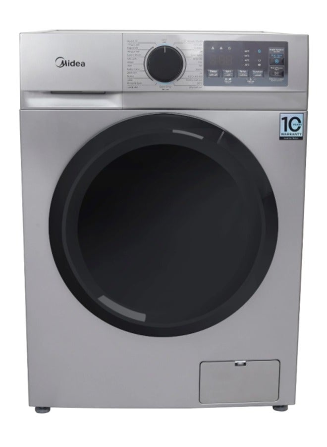 مديا Midea Automatic Washing Machine 8 kg 1400 rpm Silver Inverter Steam MFN09W80BS 8 kg MFN09W80BS Silver  - Image 1