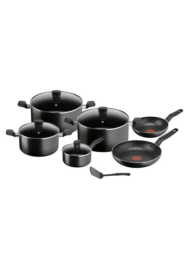 تيفال دارك ستون | مجموعة 11 قطع | أواني طبخ غير لاصقة | طلاء آمن | مؤشر حرارة | مقابض مريحة | غطاء زجاجي | موقد غاز | كهربائي | سيراميك | ضمان 2 سنوات | B491BS85 - Image 1