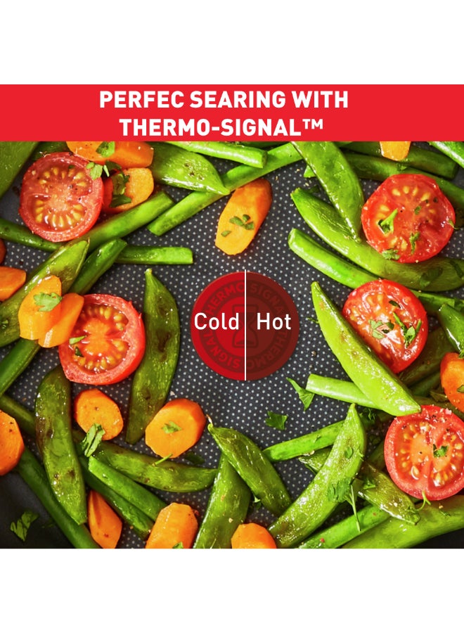 تيفال دارك ستون | مجموعة 11 قطع | أواني طبخ غير لاصقة | طلاء آمن | مؤشر حرارة | مقابض مريحة | غطاء زجاجي | موقد غاز | كهربائي | سيراميك | ضمان 2 سنوات | B491BS85 ‎64 x 39.5 x 32 cmسم - Image 4